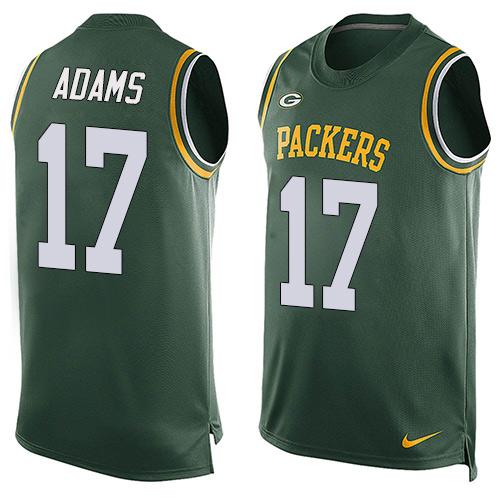 Nike Packers #17 Davante Adams Green Team Color Men's Stitched NFL Limited Tank Top Jersey - Click Image to Close